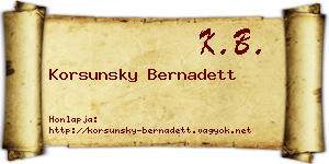 Korsunsky Bernadett névjegykártya